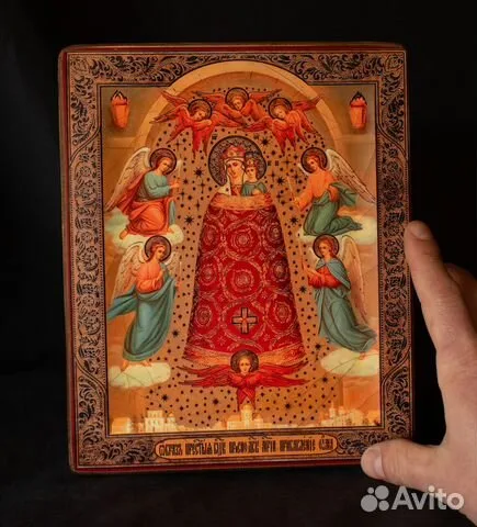 Икона деревянная "Прибавление ума" Богоматери — оригинальный подарок