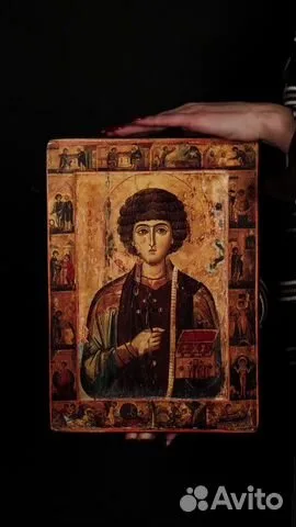 Подарочная икона "Святой Пантелеймон-целитель" дерево