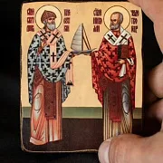 Иконка "Св. Николая и Спиридона" Дорожная — оригинальный подарок — фотография 1