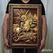 Икона Резная Георгий Победоносец — оригинальный подарок — фотография 2