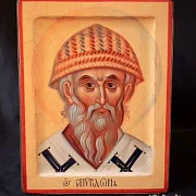 На память: Икона с ковчегом "Спиридон Тримифунтский" — фотография 1