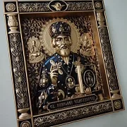 Резная Икона из дерева. Святой Николай Чудотворец — необычный подарок — фотография 4