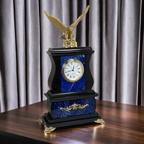 Часы «Орёл» с лазуритом и долеритом, 155×70×290 мм — оригинальный подарок