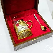 Подарочный латунный подстаканник «Корабли» — фотография 2