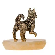 Бронзовая фигурка «Ажурная собака» на ониксе в подарок — фотография 3