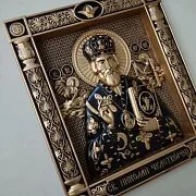 Резная Икона из дерева. Святой Николай Чудотворец — необычный подарок — фотография 5