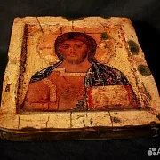 Икона "Христос Вседержитель" дерево, ручная работа — необычный подарок — фотография 5