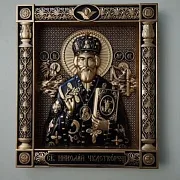 Резная Икона из дерева. Святой Николай Чудотворец — необычный подарок — фотография 1