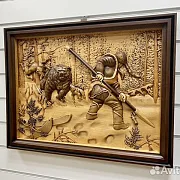 Резная картина «Охотник» 60×46 см — необычный подарок — фотография 3