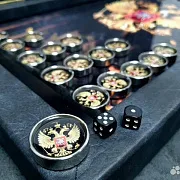 Нарды под стеклом «Золотой Герб России» — оригинальный подарок — фотография 7