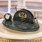 Часы «Престиж» с визитницей и подставкой — оригинальный подарок — фотография 1
