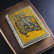 Портсигар "Волк" /на 9 сигарет/ № 2. Златоуст — оригинальный подарок — фотография 1