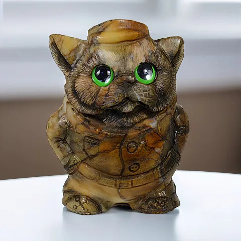 Ручная работа: Каменная фигурка «Котик», 130×90×165 мм