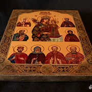 Подарочная икона Богоматери "Неувядаемый цвет со святыми" — фотография 3