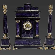 Ручная работа: Каминные часы «Классика» из чароита и долерита — фотография 3