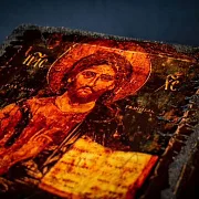 Икона "Христос Вседержитель" дерево, ручная работа — оригинальный подарок — фотография 8