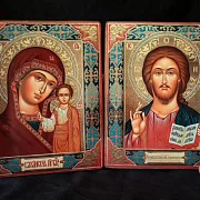 Подарочная венчальная пара. Казанская Богоматерь и Спас — фотография 1